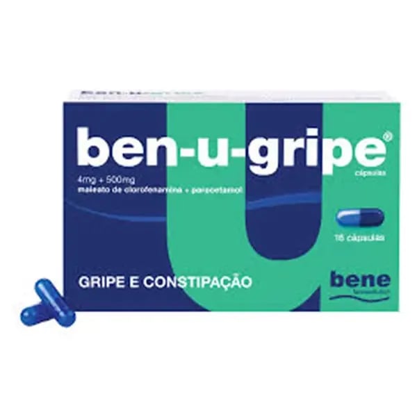 Ben-u-gripe , 4 mg + 500 mg Blister 16 Unidade(s) Caps